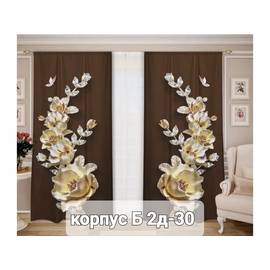 Портьеры без тюля с принтом/ 3*2,6 м
