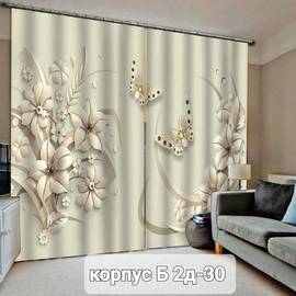 Портьеры без тюля с принтом/ 3*2,6 м