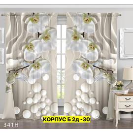 Портьеры с принтом 2,9*2,6 м/ без тюля
