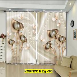 Портьеры с принтом 2,9*2,6 м/ без тюля