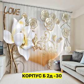 Шторы с принтом 2,9*2,6 м / без тюля