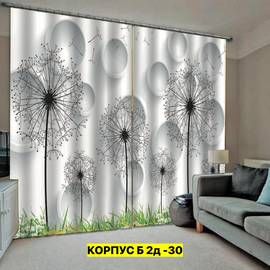 Шторы с принтом 2,9*2,6 м / без тюля