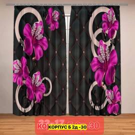 Шторы с принтом 2,9*2,6 м / без тюля