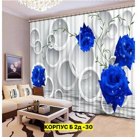 Шторы с принтом 2,9*2,6 м / без тюля