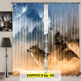 Портьеры с принтом 2,9*2,6 м/ без тюля