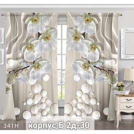 Портьеры с принтом без тюля 3*2,6 м