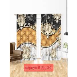 Шторы с принтом / без тюля 2,9*2,6 м