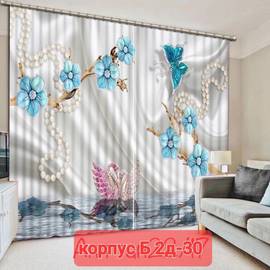 Шторы с принтом / без тюля 2,9*2,6 м