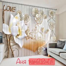 Шторы с принтом / без тюля 2,9*2,6 м