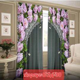 Шторы с принтом / без тюля 2,9*2,6 м