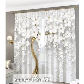 Шторы с принтом / без тюля 2,9*2,6 м