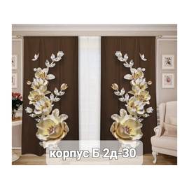 Шторы с принтом / без тюля 2,9*2,6 м