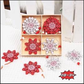 Набор деревянных подвесок для украшения ёлки/ интерьера 12 шт (без выбора)