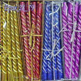 Свечи витые 15 см/ в наборе 3 шт (без выбора цвета)