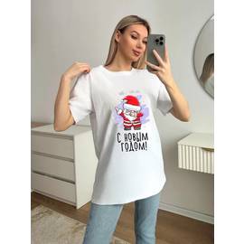 Футболка женская с новогодним принтом